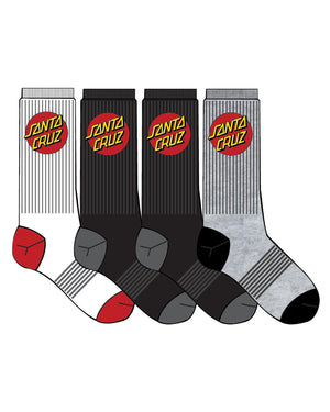Classic Dot 4 Pack Crew Socks