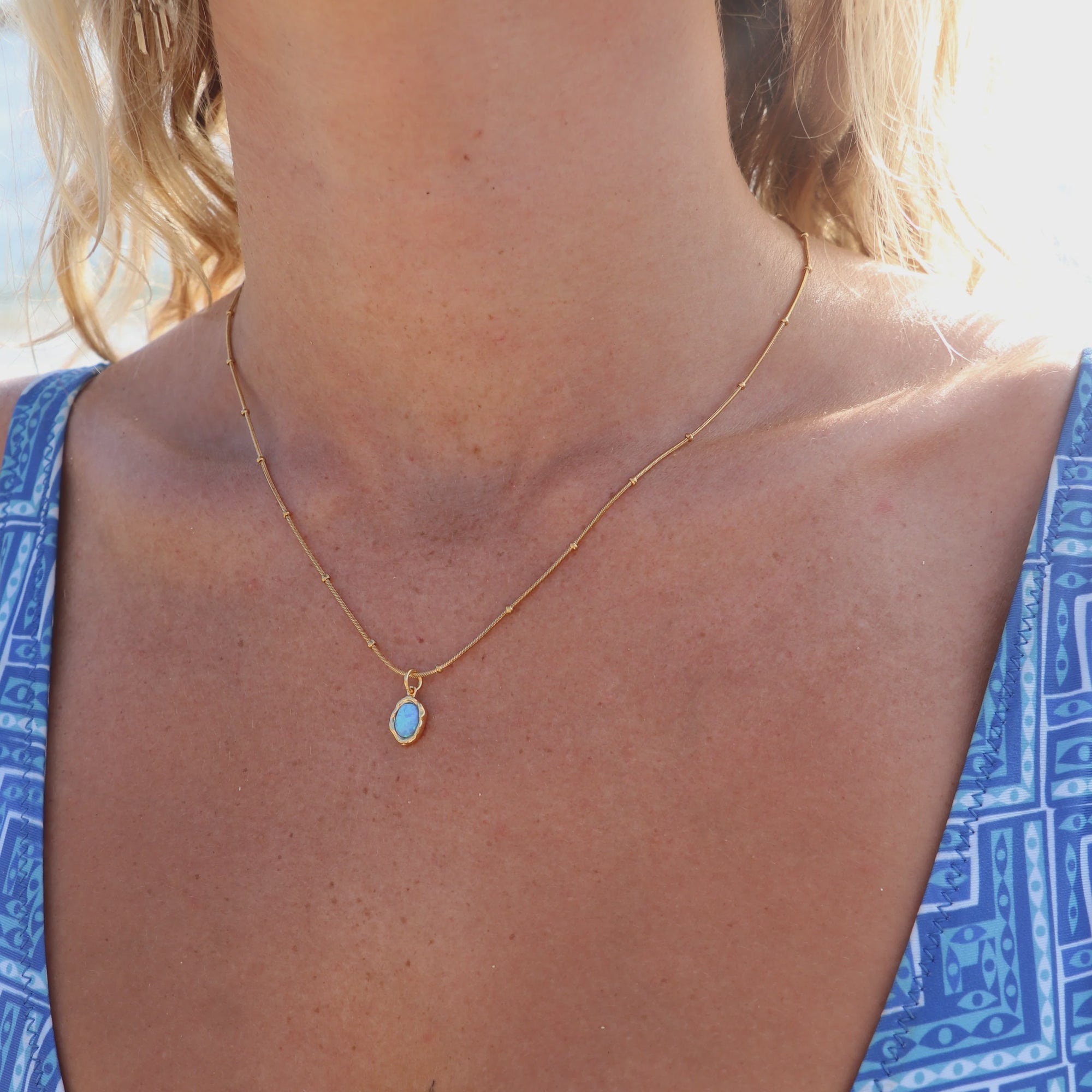 Ariel Blue Opal Necklace