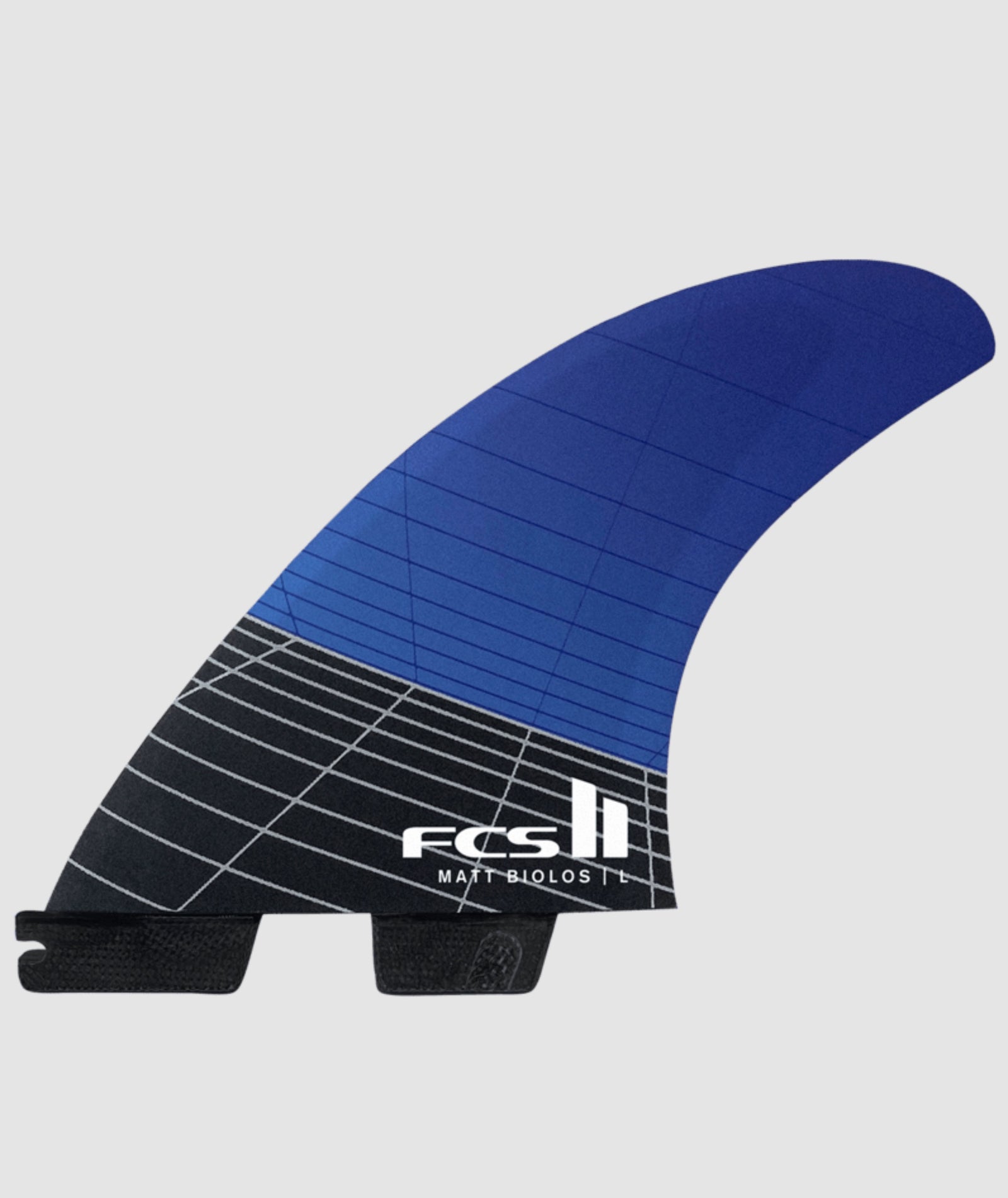 FCS II MB PC Carbon Large Blue Quad Rear Retail Fins