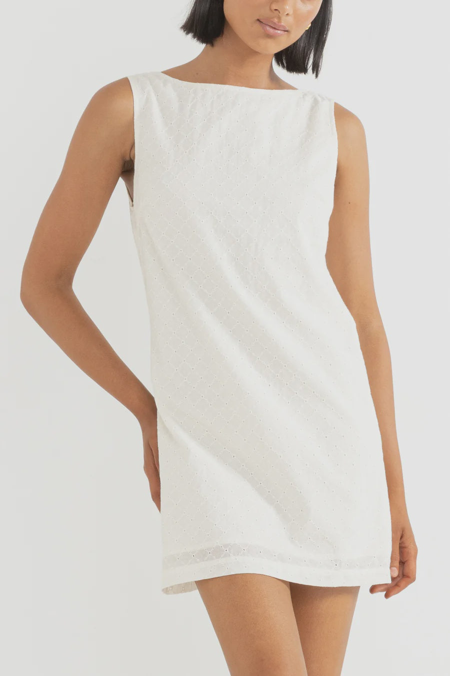 Porto Eyelet Mini Dress