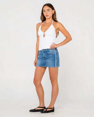 Flip Mommy Low Rise Mini Denim Skirt