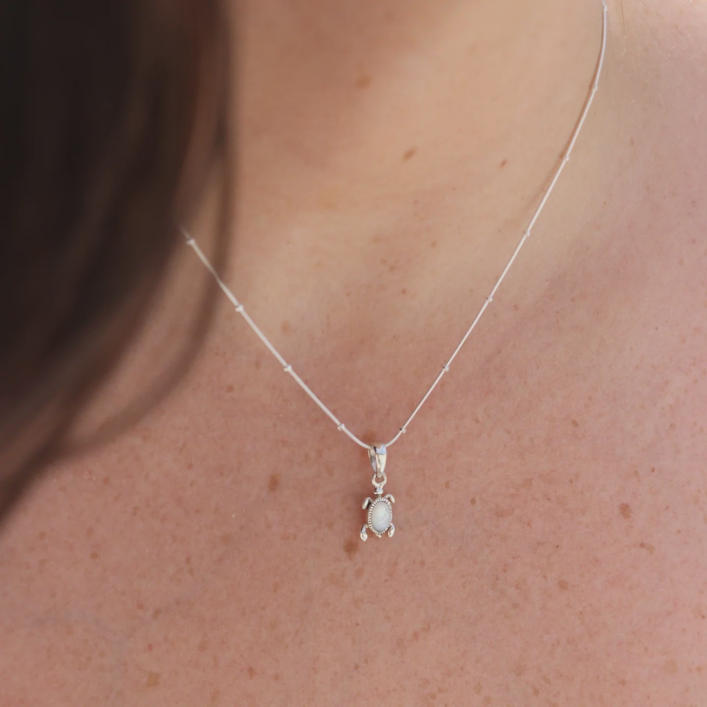 Sea Turtle Mother Of Pearl Necklace