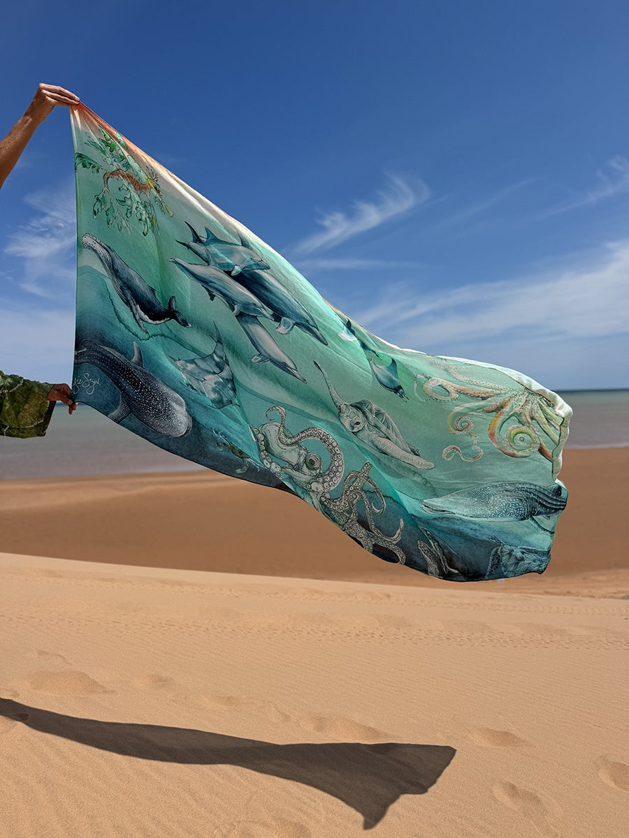 Ocean Life Art Sarong