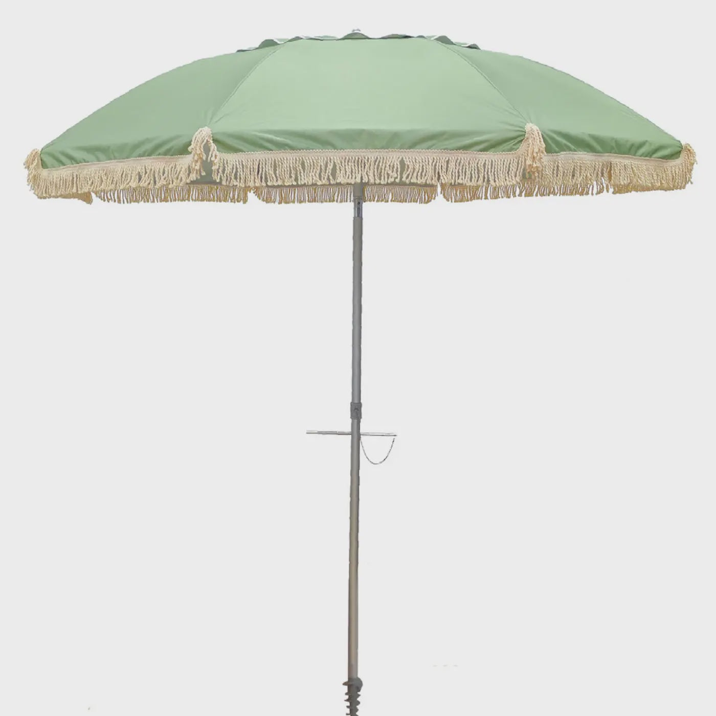 Premium Fringe 210cm Umbrella - Sage