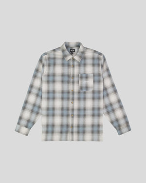Mens Script Long Sleeve Flannel Shirt