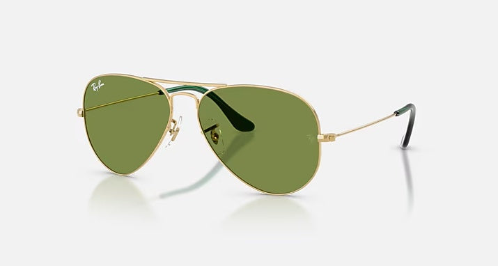 Aviator Large Metal - Arista Gold Frame Green Lenses