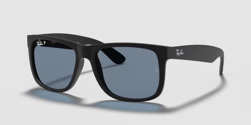 Justin Classic - Rubber Black Frame Dark Blue Lenses