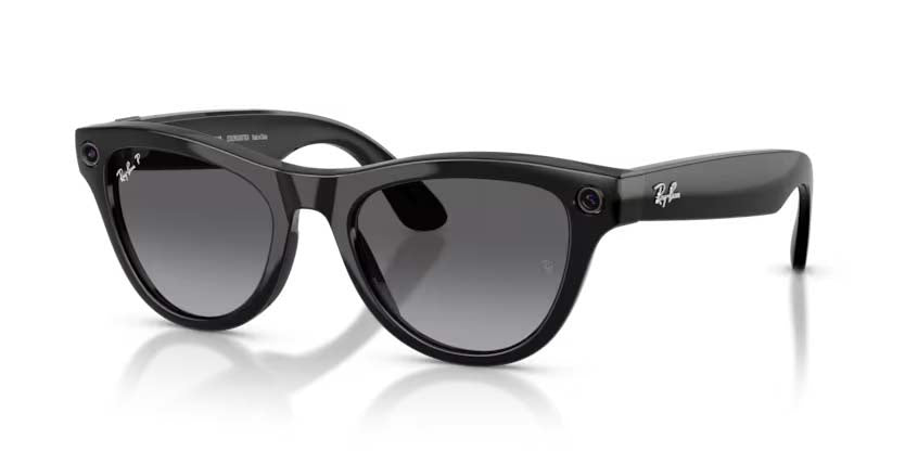 Meta Skyler - Shiny Black Frame Polar Gradient Graphite Lenses