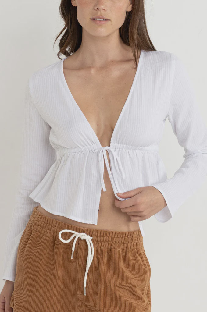 Belle Tie Front Long Sleeve Top