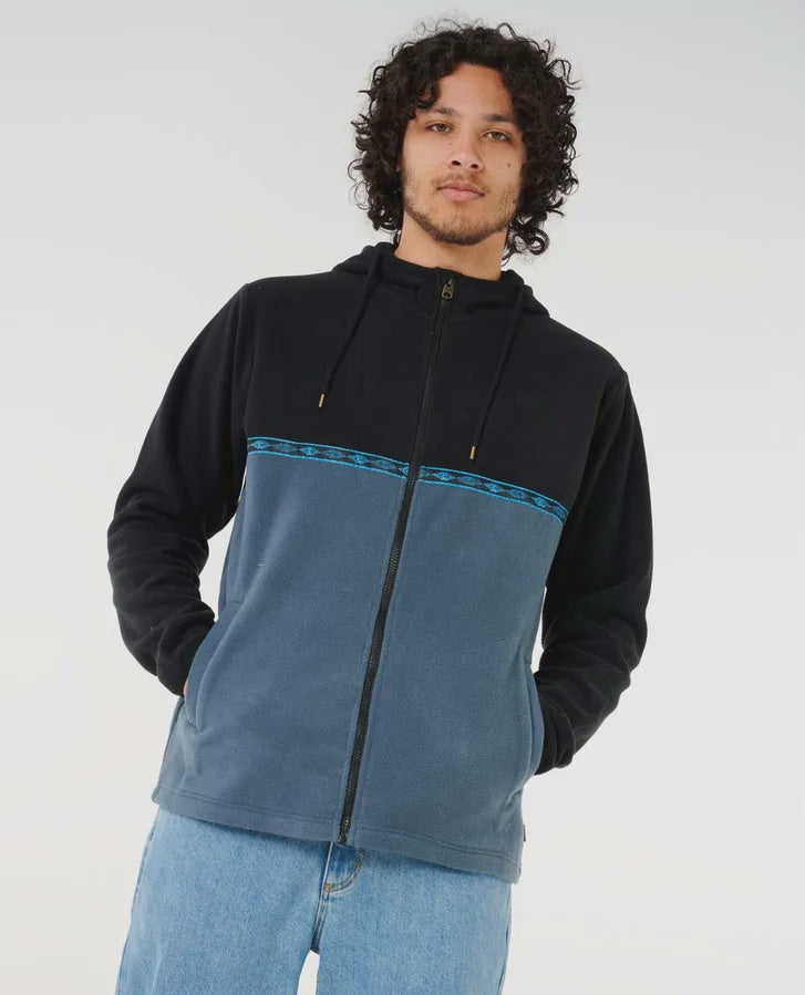Split Peak Zip Through Hood