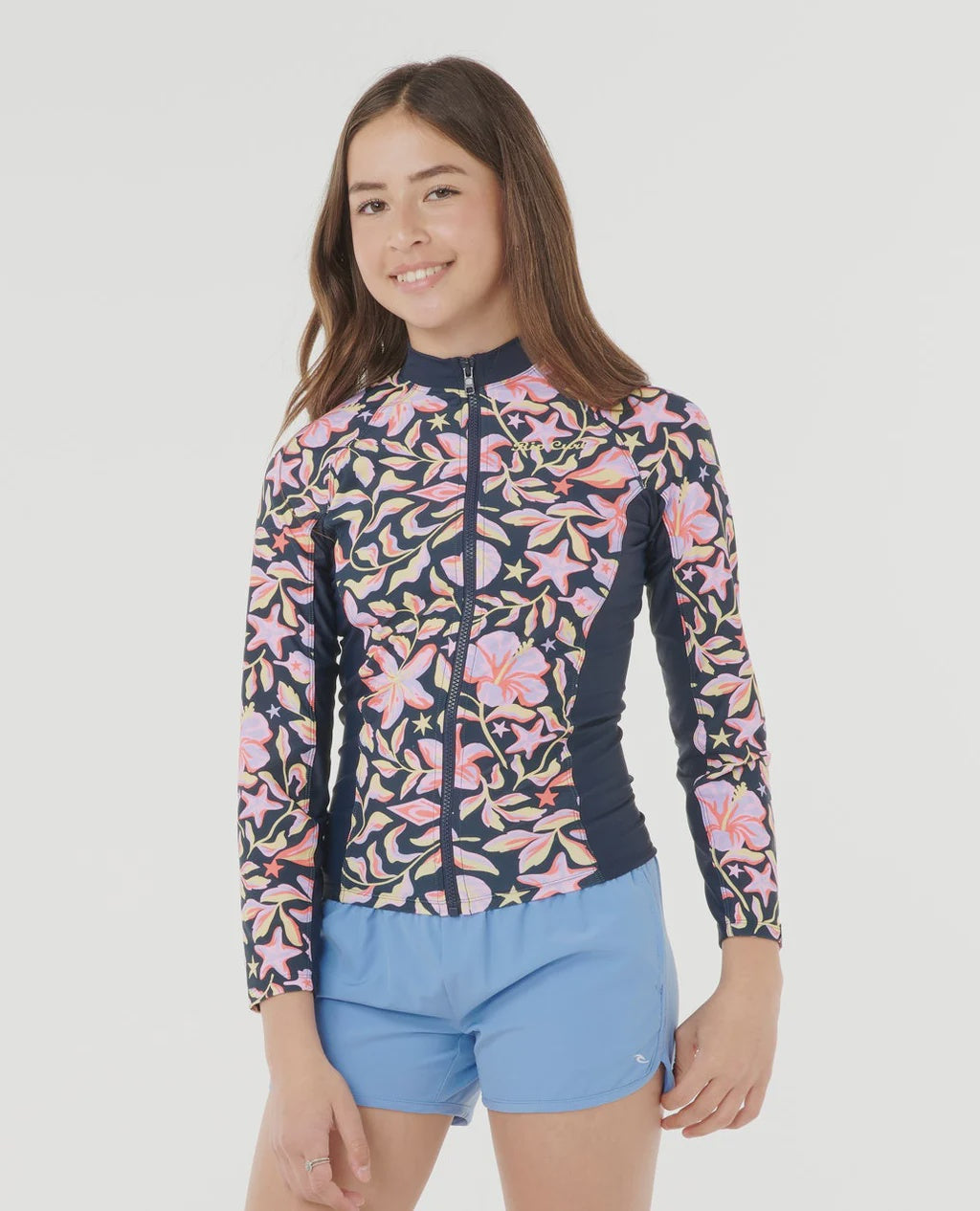 Sunset Sky Zip Through Rash Vest - Girls 8-16 years