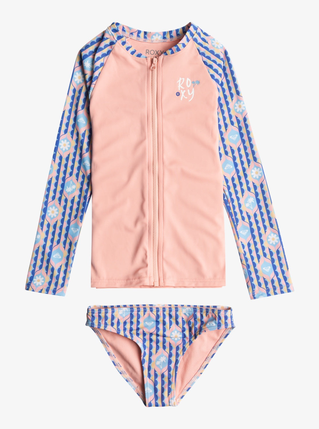 Girls 2-7 Tiles Long Sleeves UPF 50 Rashguard Set