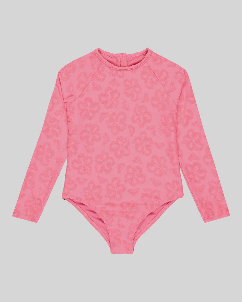 Girls 2-7 Flip Flower Long Sleeve Rash Vest