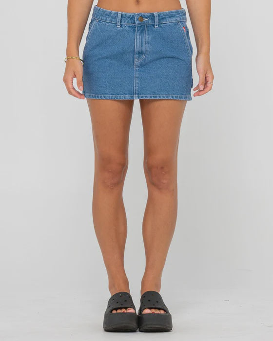 Billie Low Rise Denim Mini Skirt