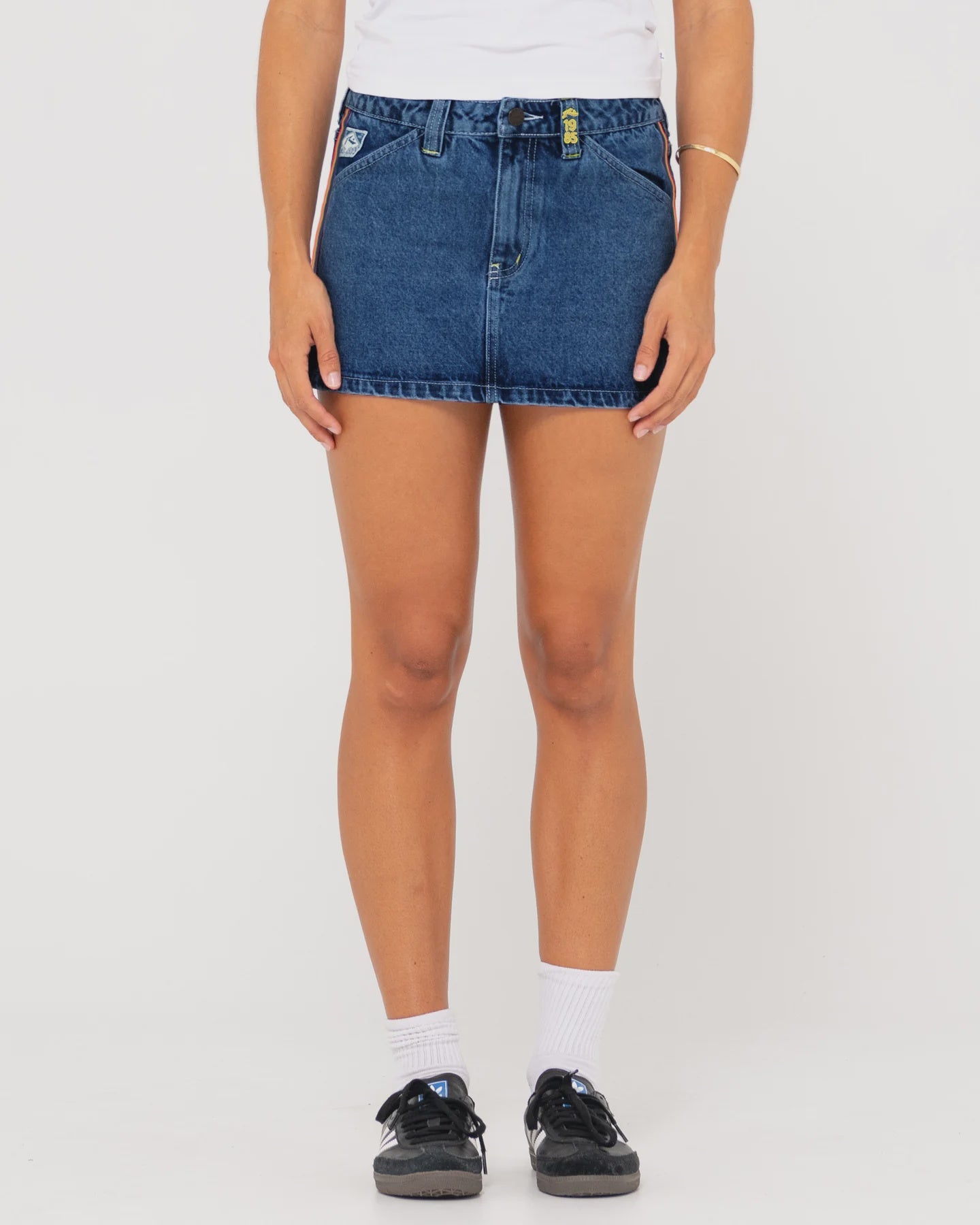 Flip Mommy Low Rise Mini Denim Skirt