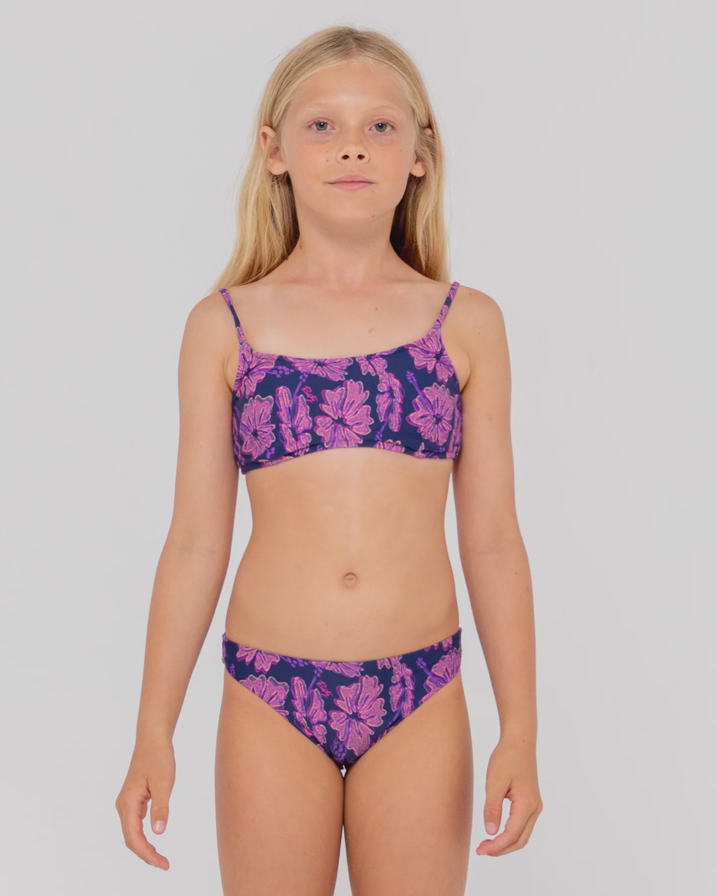 Hibiscus Printed Bikini Set Girls