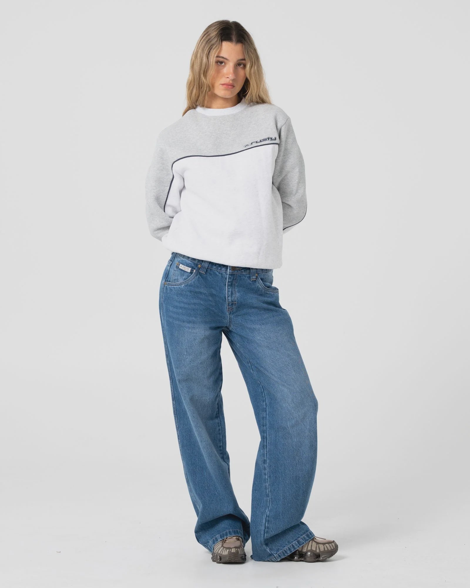 Polar Popped Panelled Crew Fleece