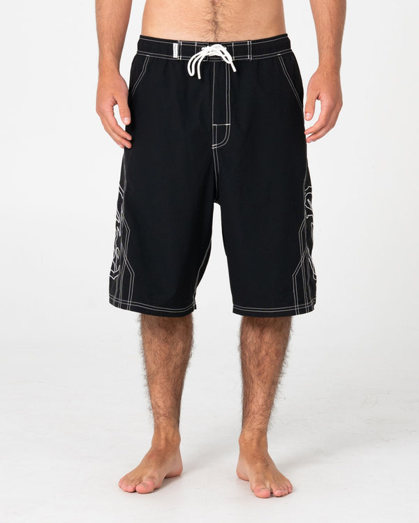 Rusty Deathroll Hybrid Waist Boardshort Black