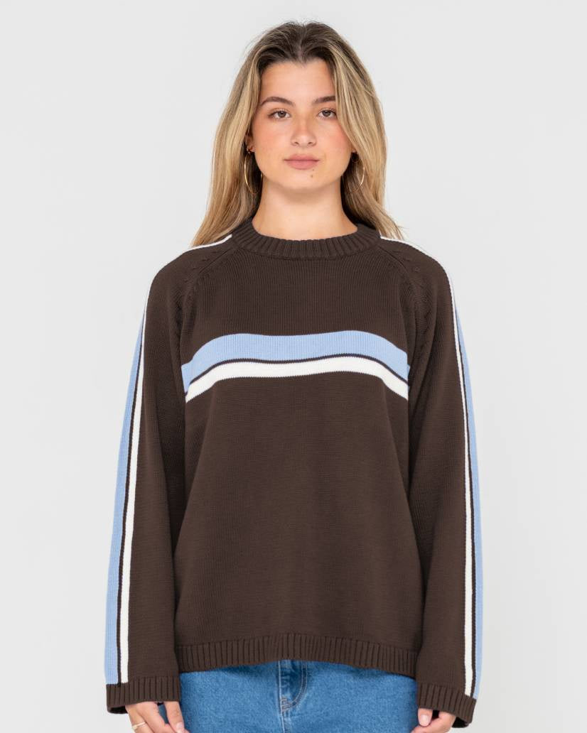 White Lines Crew Neck Knit