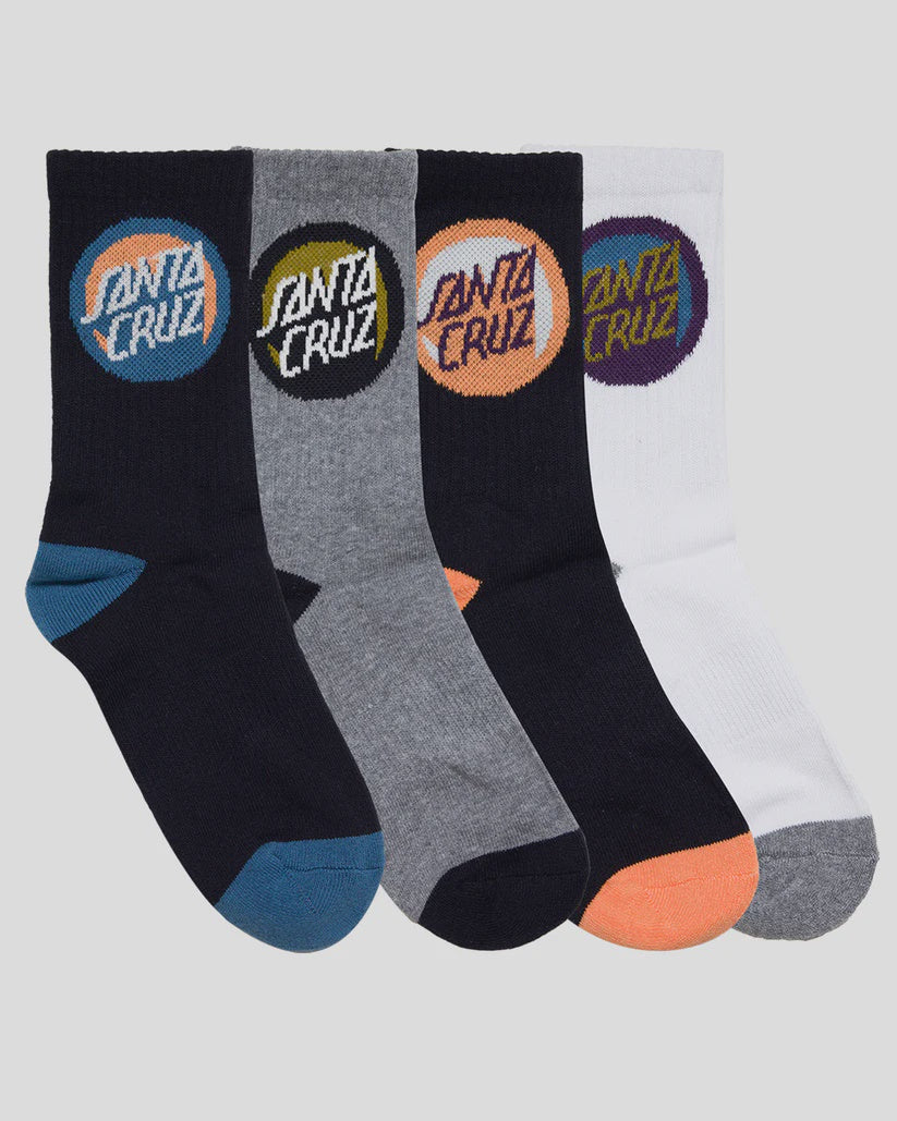 Bold Shadow Dot Boys Crew Sock (4 Pack)