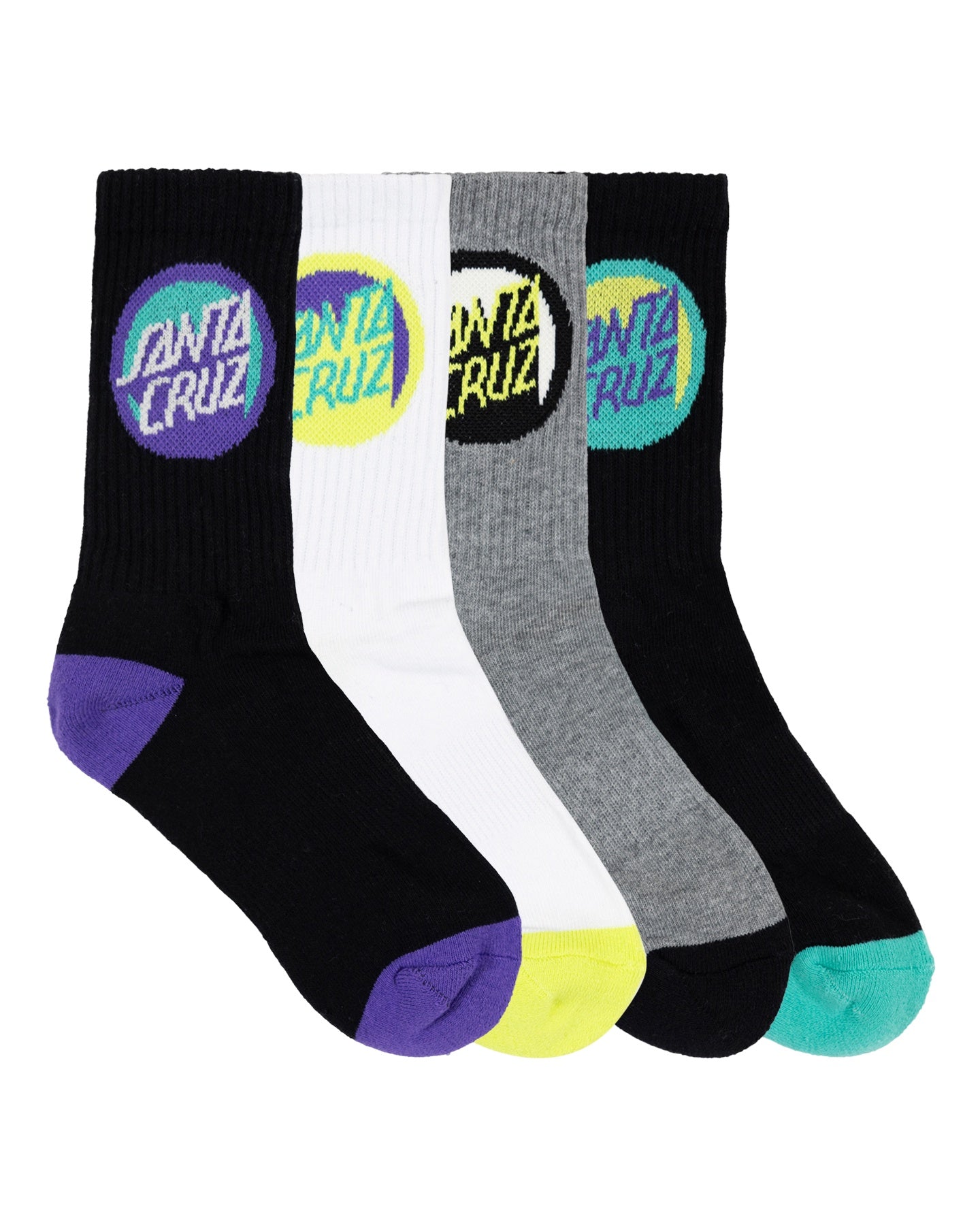 Bold Shadow Dot Crew Sock 4 Pack