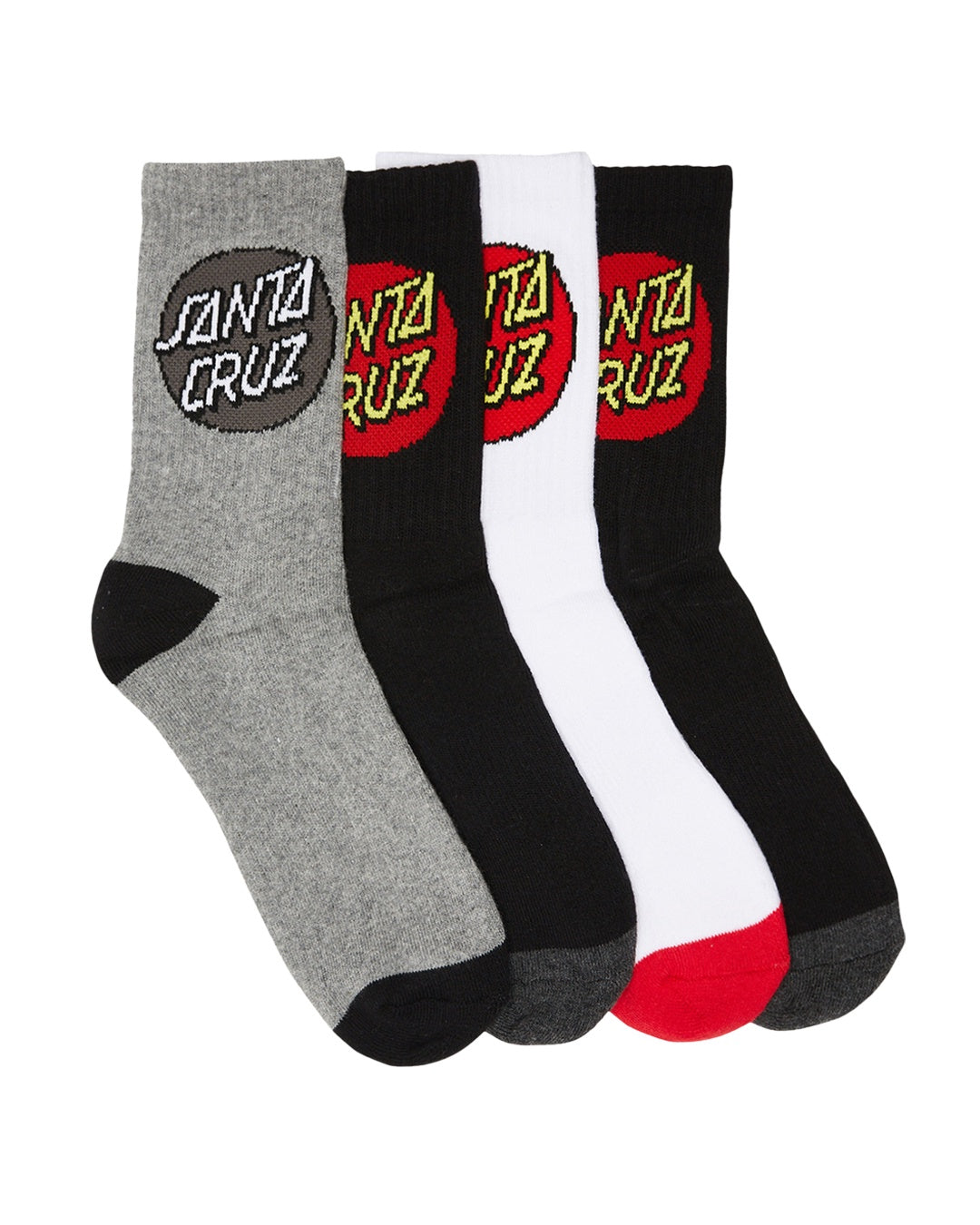 Boys Classic Dot 4 Pack Crew Socks 2-8