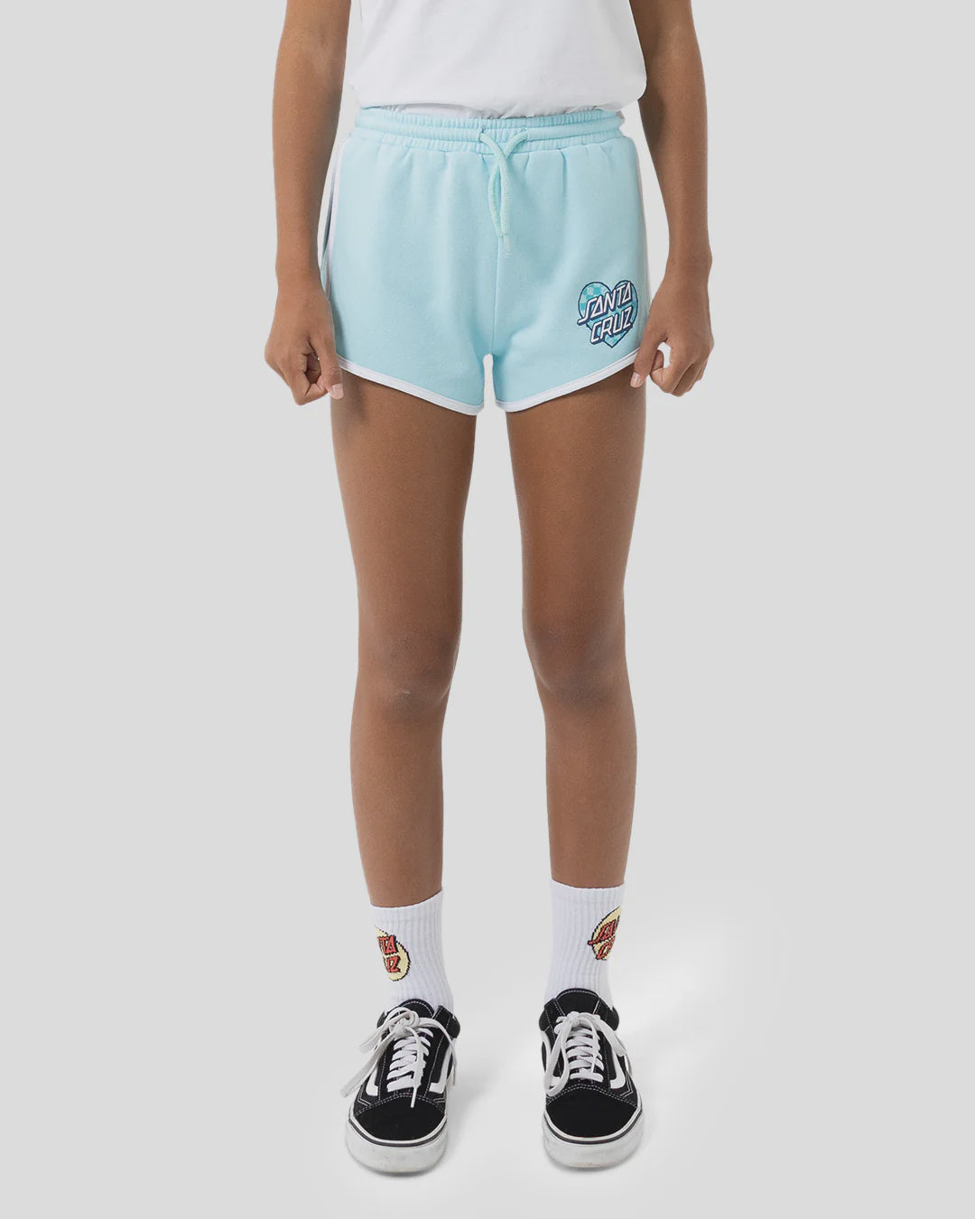 Checker Heart Dot Girls Track Shorts