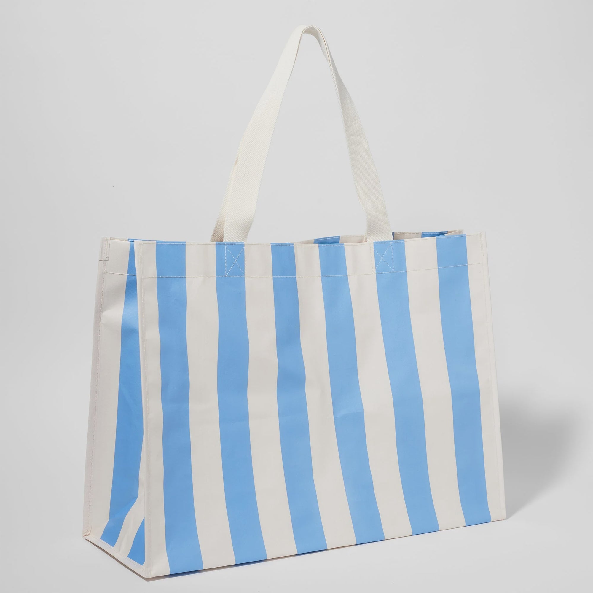 Carryall Beach Bag - Le Weekend Mid Blue Cream