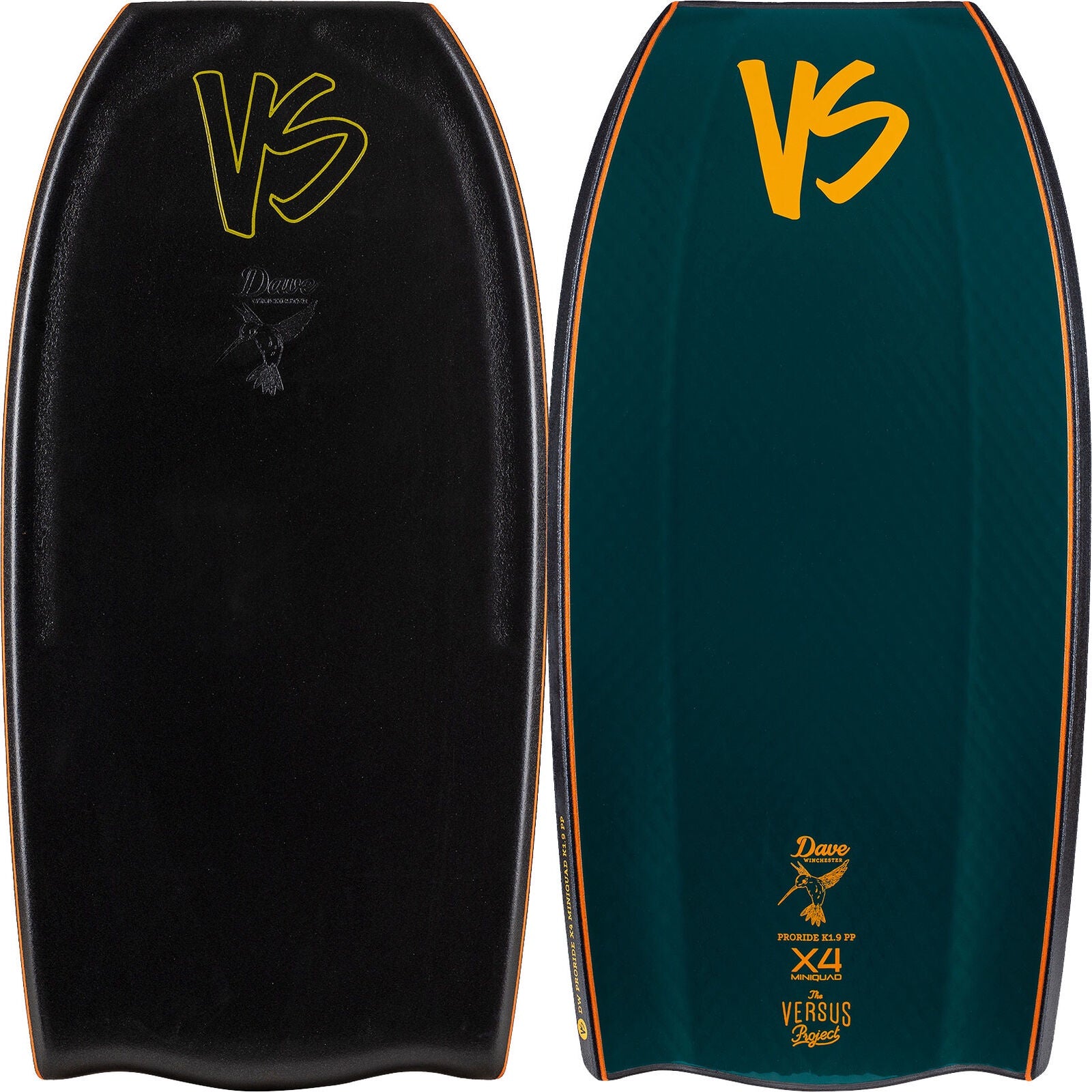 Dave Winchester Pro Ride X4 Mini Quad Concave Polypro Core Bat Tail Bodyboard - 2025/26 Model