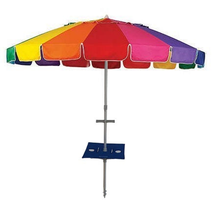 Rainbow 240cm Beach & Shade Umbrella with Pole Table