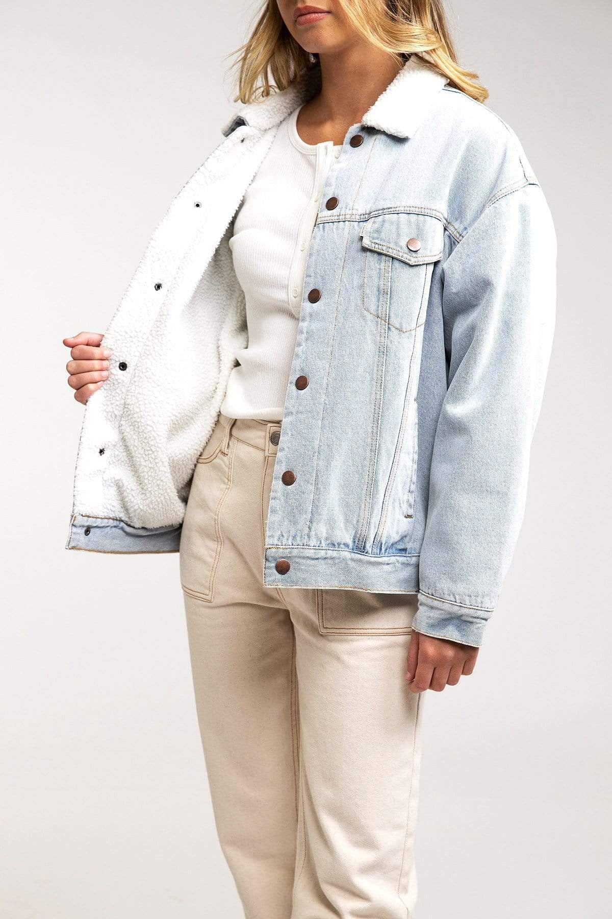 Sherpa Lined Boyfriend Jacket