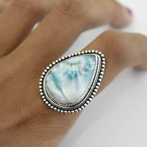 Larimar Ribbed Ring