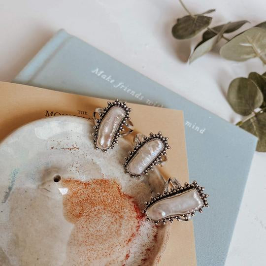 Sterling Silver Pearl Ring