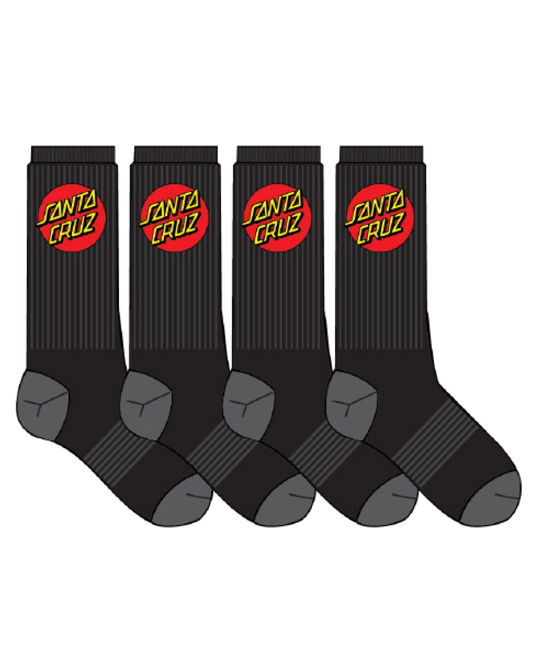 Classic Dot 4 Pack Crew Socks