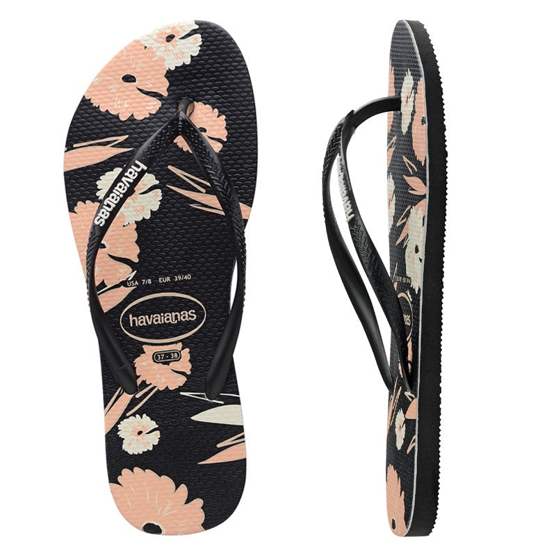 Slim Floral Basic Thongs - Female