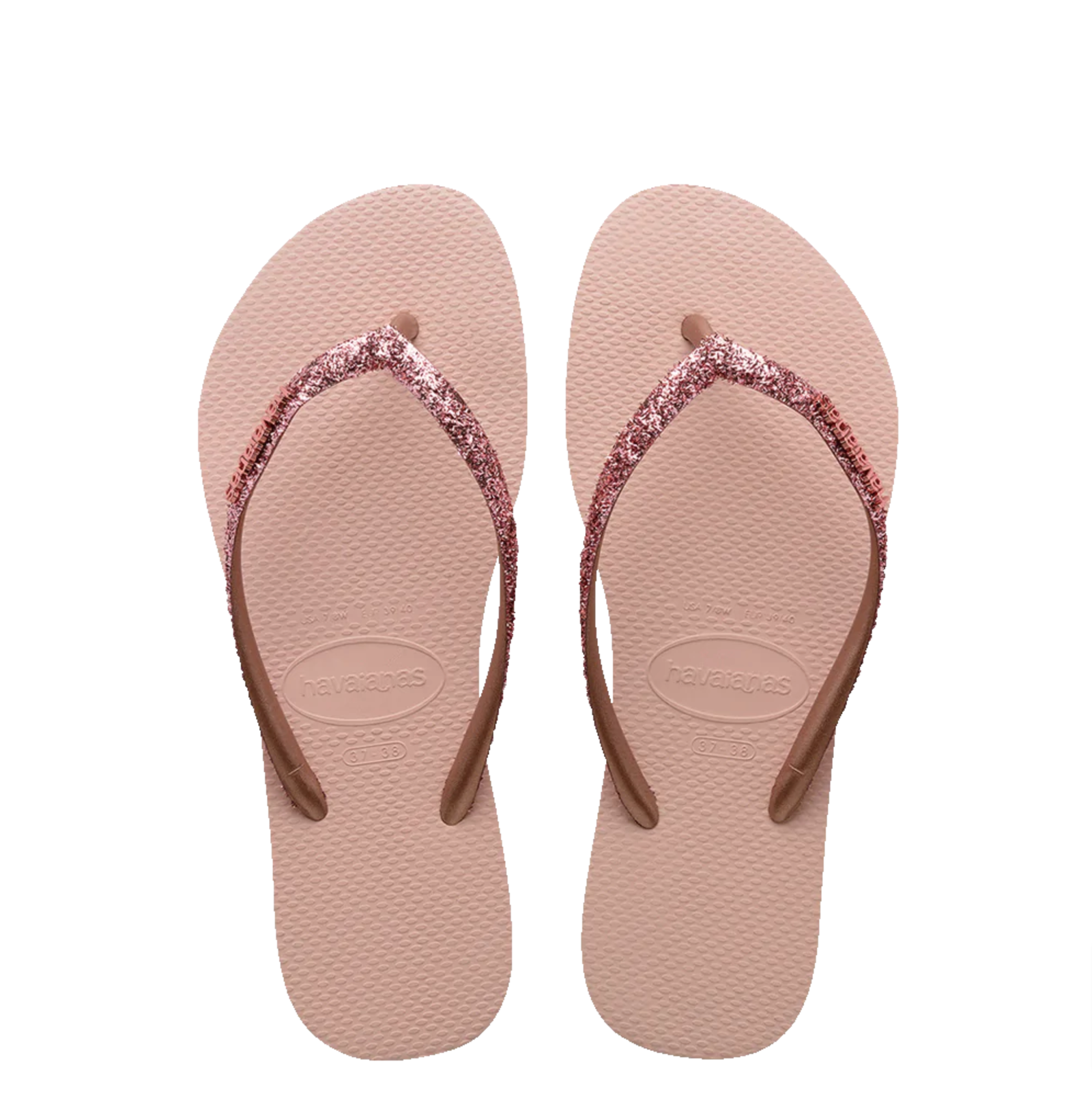 Kids Slim Metal Logo Glitter II Thongs