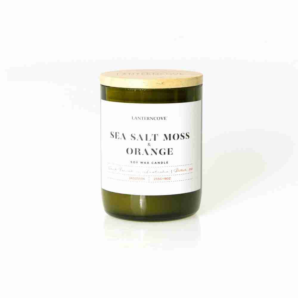Jade – 9 oz Soy Wax Candle – Sea Salt Moss & Orange
