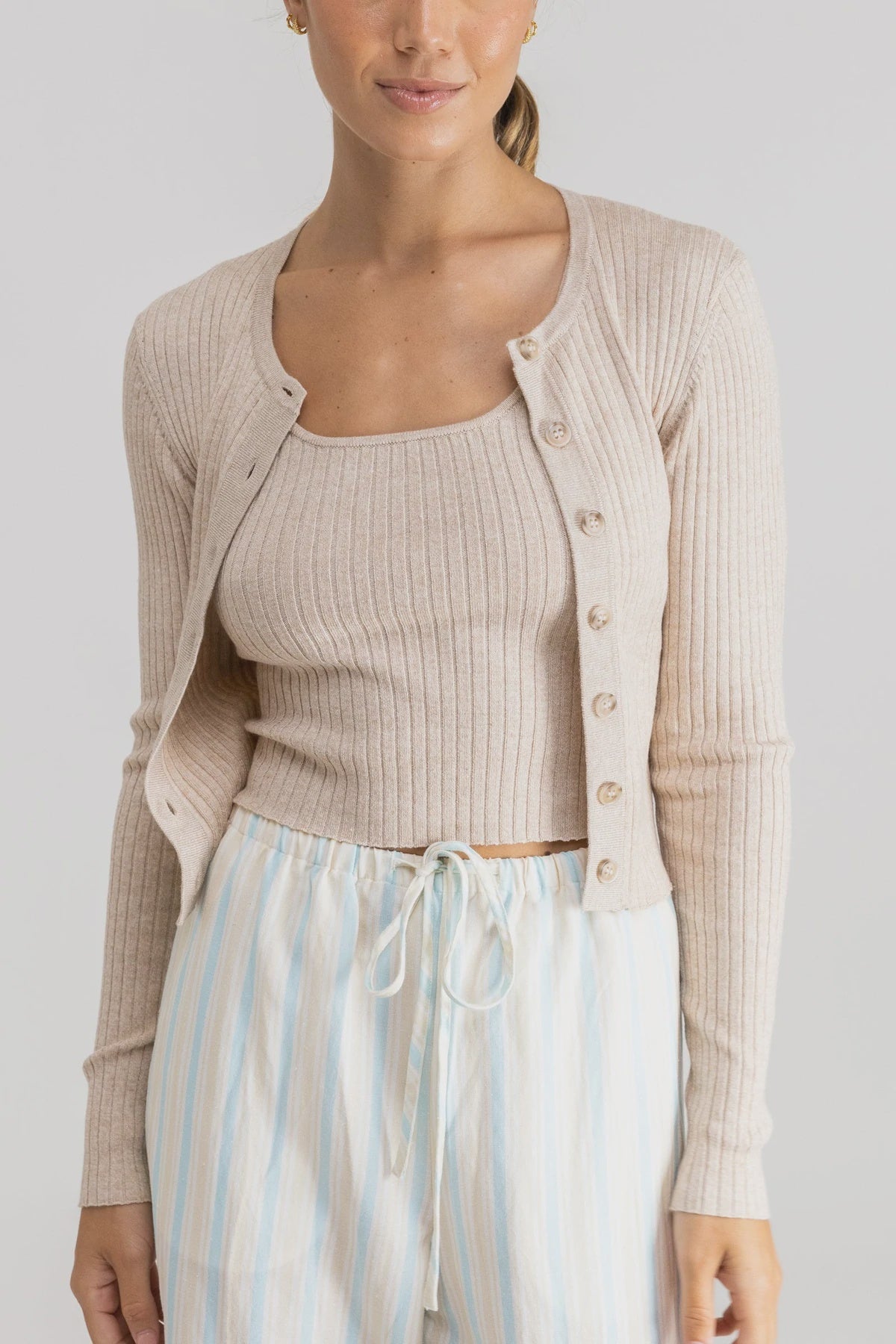 Caribbean Button Up Knit Top