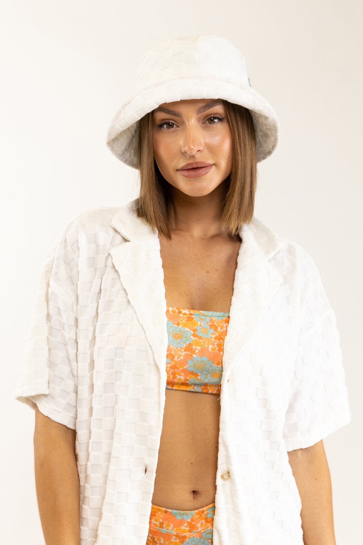 Checker Terry Bucket Hat