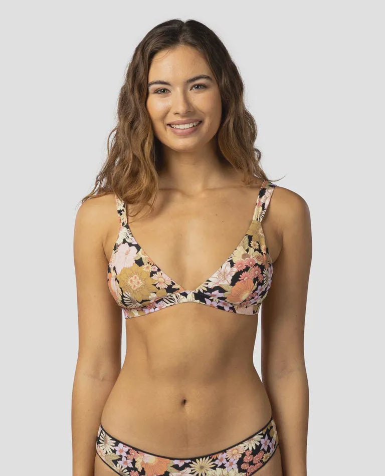 Mystic Floral Fixed Triangle Bikini Top