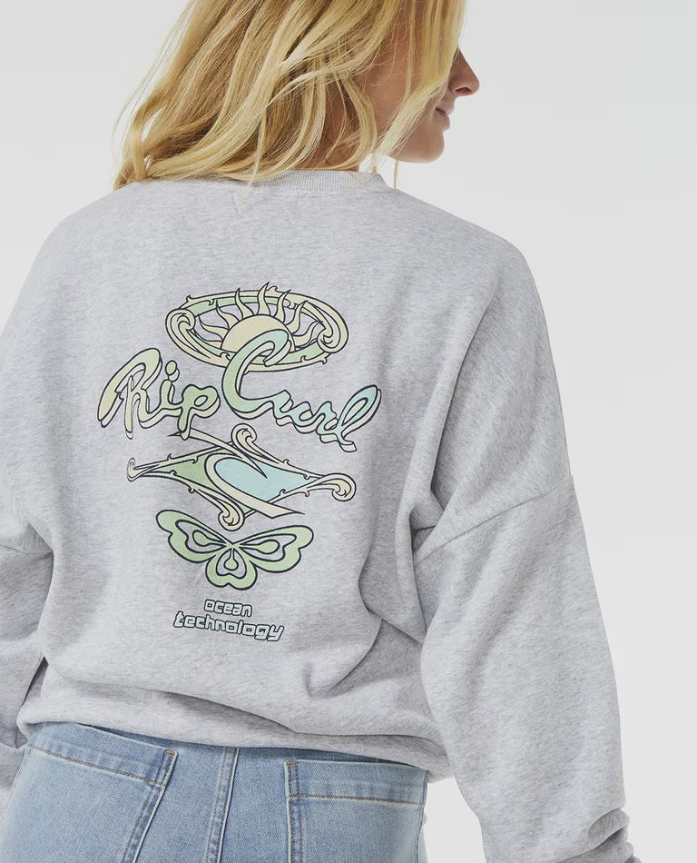 Rolling Curl Drop Shoulder Crew