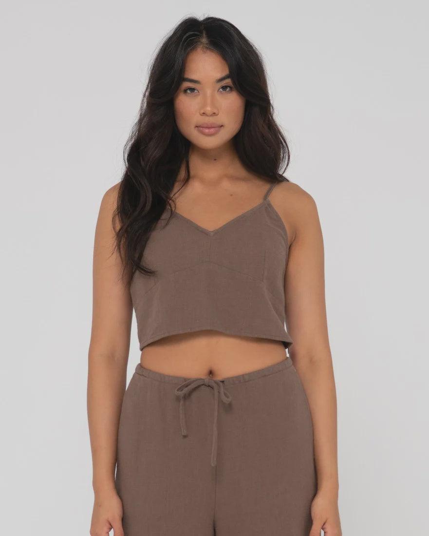 Carolina V Neck Linen Slip Top