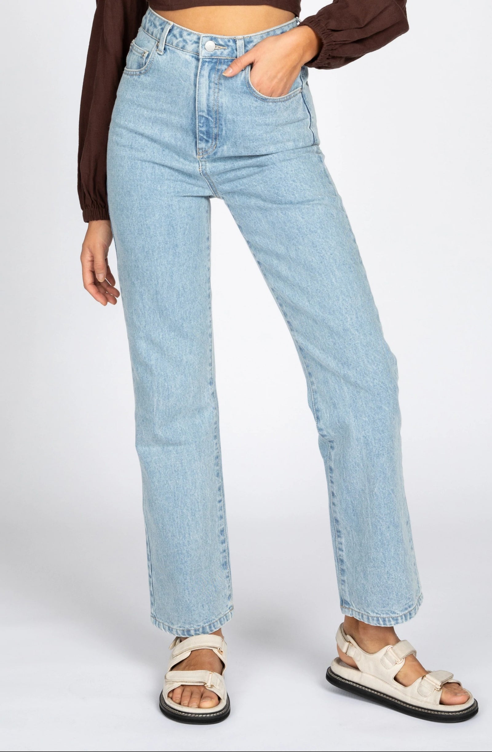 High Waisted Wide Straight Leg Jean