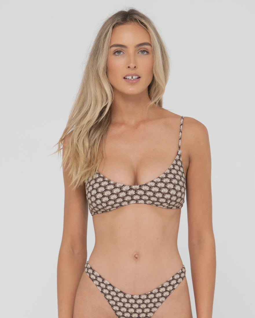Sorrento Shell Printed Bralette Bikini Top