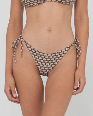 Sorrento Shell Printed Midi Side Ties Bikini Bottom