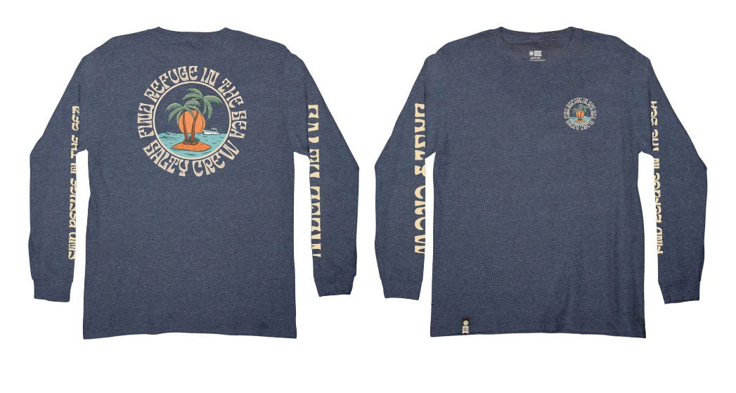 Dos Palms Navy Heather Boys L/S Tee