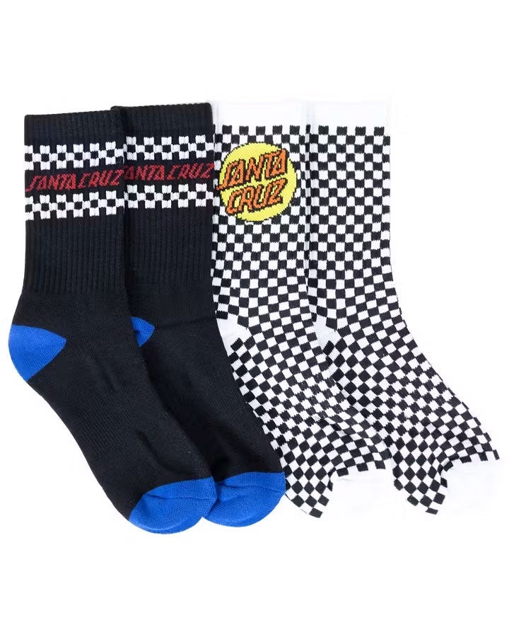 Multi Check Boys Crew Socks - 2 Pk