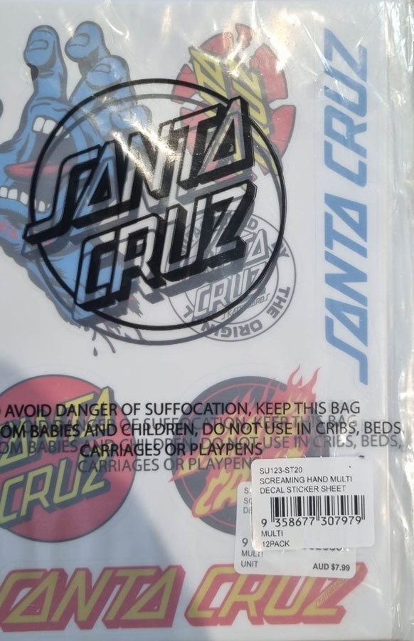 Screaming Hand Decal Sticker Sheet - Multi