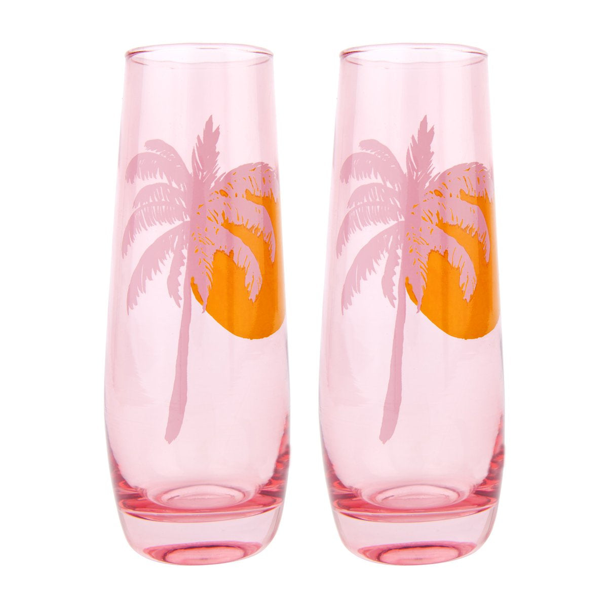 Cheers Stemless Glass Champagne Flutes
