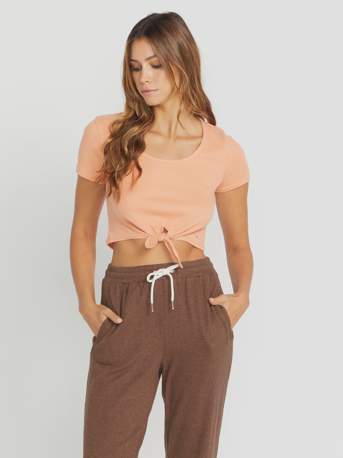 LIL Rib Tie front SS T-Shirt